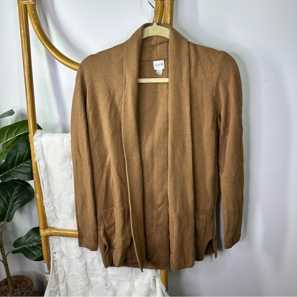 J.Crew Brown Tan Cardigan Sweater sz XS